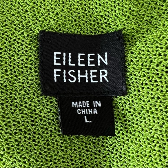 Eileen Fisher Lime Green Crochet Knit Tank Top - Picture 3 of 10